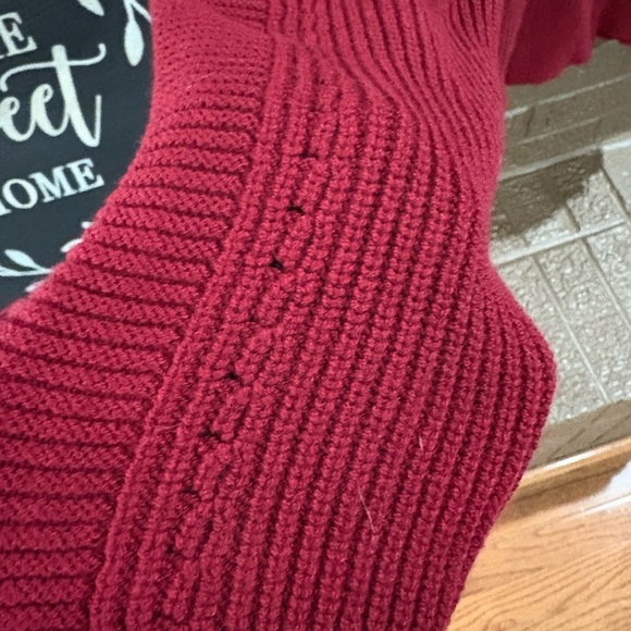 J. Jill Deep Red Zip Up Knit Sweater - Picture 4 of 9